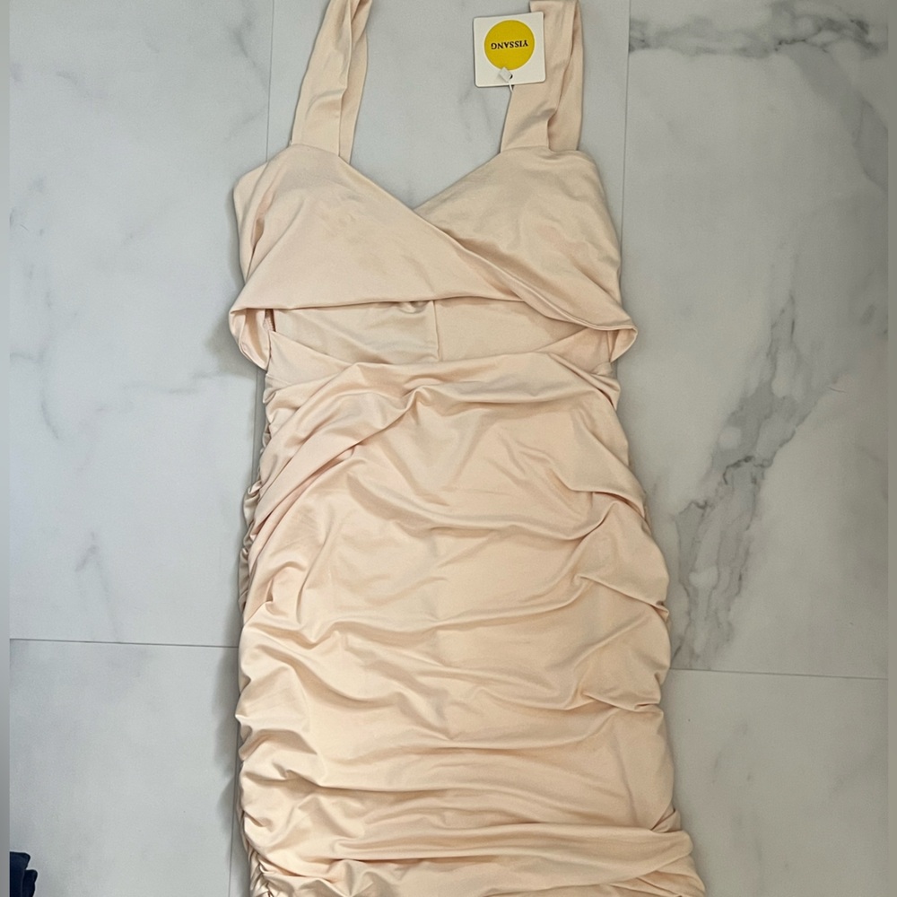 Cream Women's twist cut out Dress